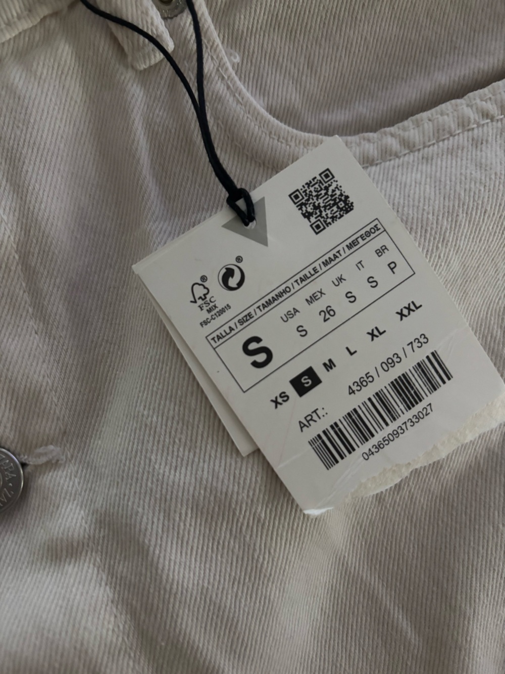 ZARA Off-White Button-Front Denim Skirt - Picture 4 of 4